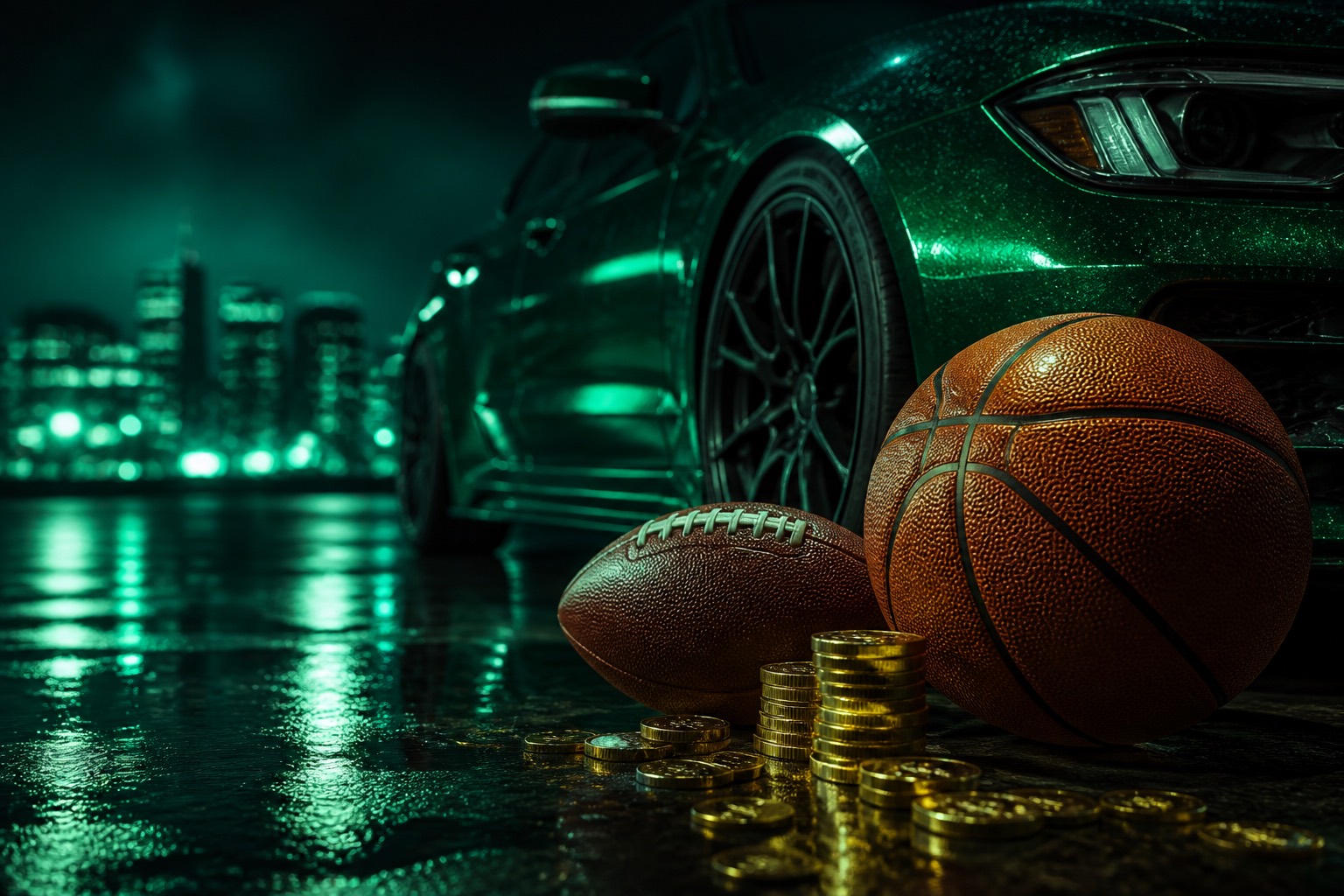 Sportwagen und Bälle - N1Bet Sportwetten Schweiz
